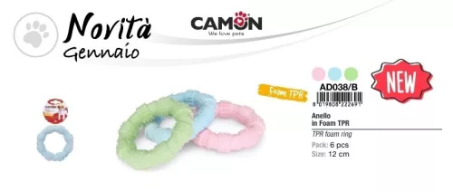 Camon TPR habos karika 3 féle pasztell színben átm 12 cm
