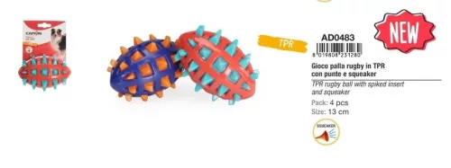 Camon Sípoló, tüskés TPR rugby labda 13 cm