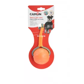   Camon Kutya játék labda kötéllel EVA anyagból 70 mm - narancs-vízen lebegő