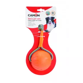  Camon Kutya játék labda kötéllel EVA anyagból 90 mm - narancs-vízen lebegő
