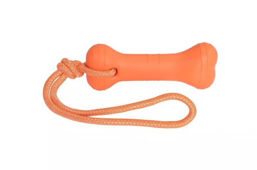 Camon Játék csont EVA anyagból 20  cm+ fogantyú narancs színben vízen lebegő