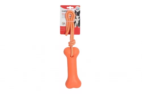 Camon Játék csont EVA anyagból 20  cm+ fogantyú narancs színben vízen lebegő