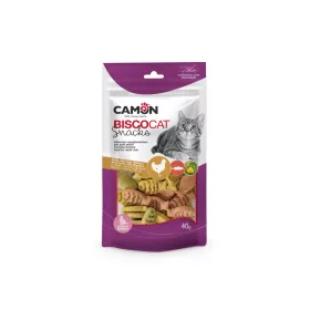   Camon Biscocat - halas formájú snack csirkével és lazaccal macskáknak 40 g