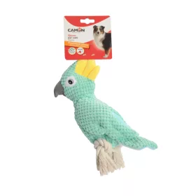   Camon Zörgős, sípoló plüss-köteles játék, papagáj 24 cm