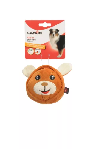 Camon Sípoló, zörgős poliészter állatfejes kutyajáték 10 cm