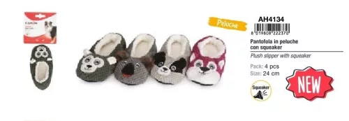 Camon Sípoló plüss papucsok vegyes színben 24 cm