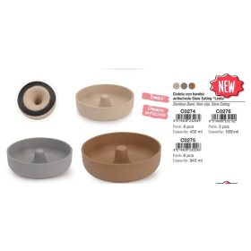   Camon Habzsolásgátló bambusz tál 175*55 mm 940 ml vegyes színben