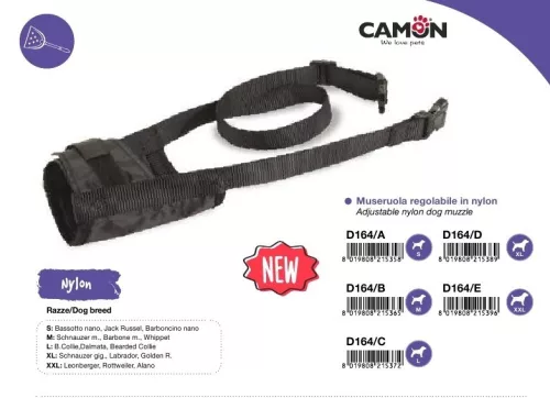 Camon Állítható szájkosár nylon M Tg.2