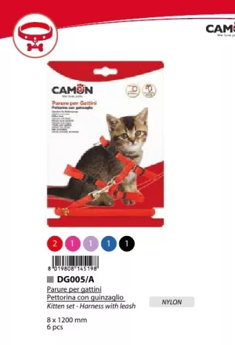 Camon Hám és póráz szett kiscicáknak 8*1200