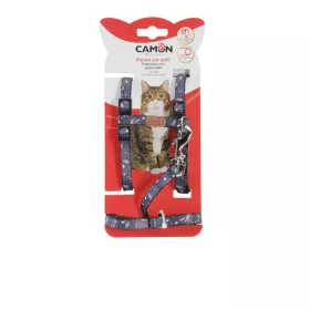   Camon Szett macskáknak - állítható H hám 10x230~600/275~460mm póráz 10x1200mm, poliészter, BLU
