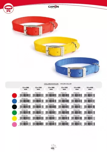 Camon Nylon nyakörv 12*380 mm fekete