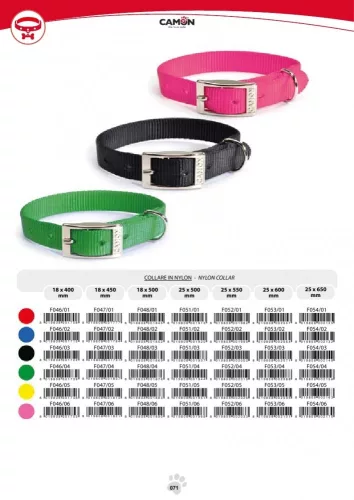 Camon Nylon nyakörv 18*500 mm fekete